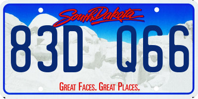 SD license plate 83DQ66