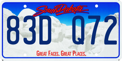SD license plate 83DQ72
