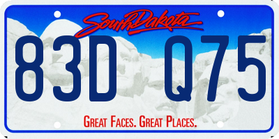 SD license plate 83DQ75