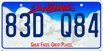 SD license plate 83DQ84