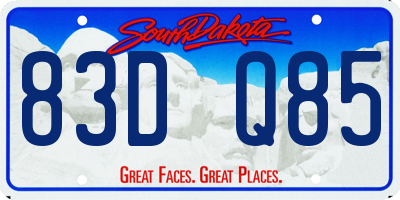 SD license plate 83DQ85