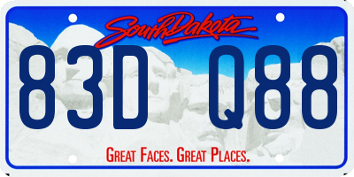 SD license plate 83DQ88