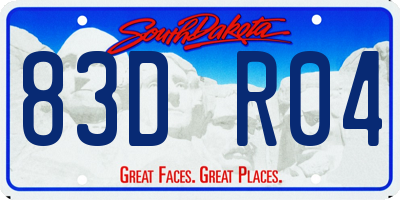 SD license plate 83DR04