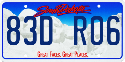 SD license plate 83DR06