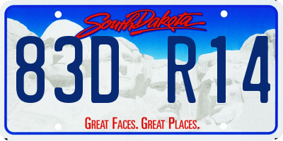 SD license plate 83DR14