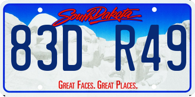 SD license plate 83DR49