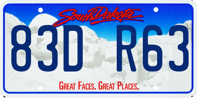 SD license plate 83DR63