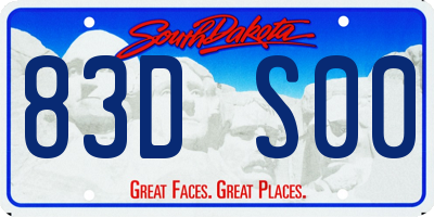 SD license plate 83DS00