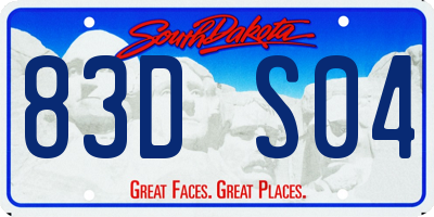 SD license plate 83DS04