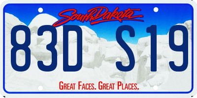SD license plate 83DS19