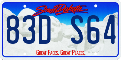 SD license plate 83DS64