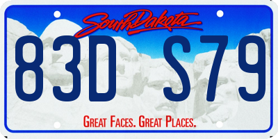 SD license plate 83DS79