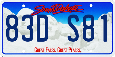 SD license plate 83DS81