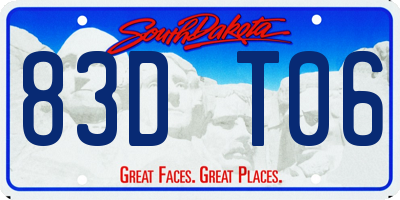 SD license plate 83DT06
