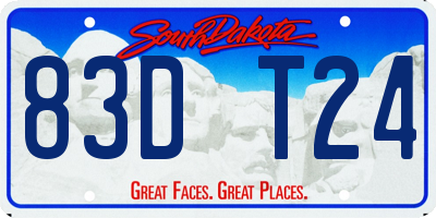 SD license plate 83DT24