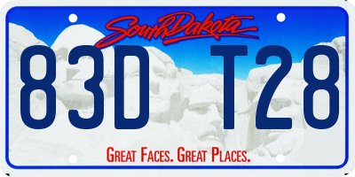SD license plate 83DT28