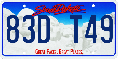 SD license plate 83DT49