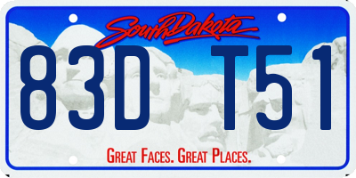 SD license plate 83DT51