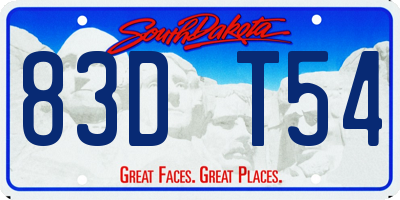 SD license plate 83DT54