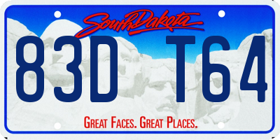 SD license plate 83DT64