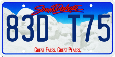SD license plate 83DT75
