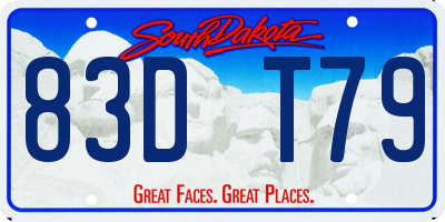 SD license plate 83DT79