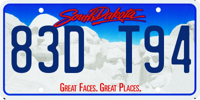 SD license plate 83DT94