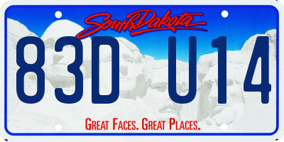 SD license plate 83DU14
