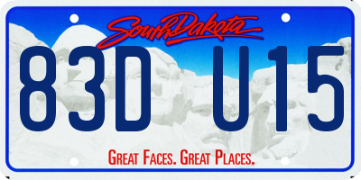 SD license plate 83DU15