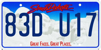 SD license plate 83DU17