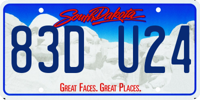 SD license plate 83DU24
