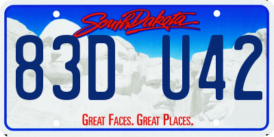 SD license plate 83DU42