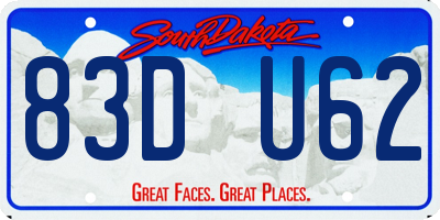 SD license plate 83DU62