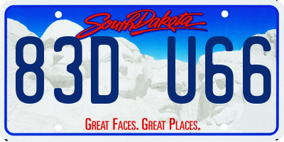 SD license plate 83DU66