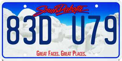 SD license plate 83DU79