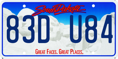 SD license plate 83DU84