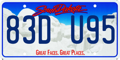 SD license plate 83DU95