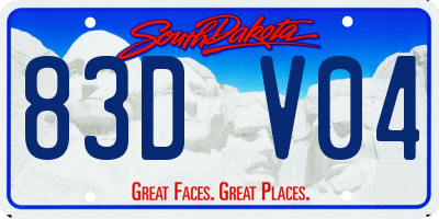SD license plate 83DV04