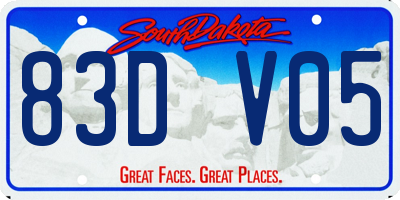 SD license plate 83DV05