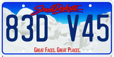 SD license plate 83DV45