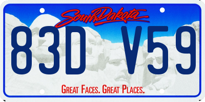 SD license plate 83DV59