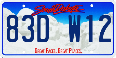 SD license plate 83DW12