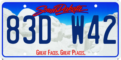 SD license plate 83DW42