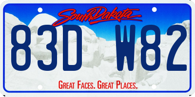 SD license plate 83DW82