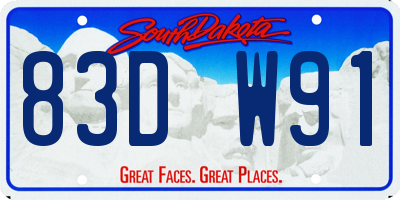 SD license plate 83DW91