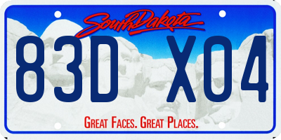SD license plate 83DX04