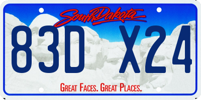 SD license plate 83DX24
