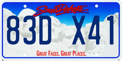SD license plate 83DX41