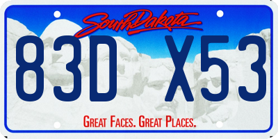 SD license plate 83DX53