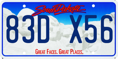 SD license plate 83DX56